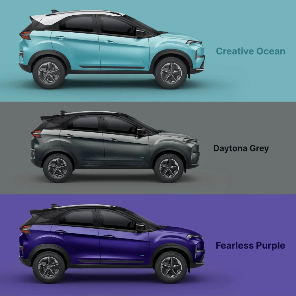 colours of the Tata Nexon EV Facelift